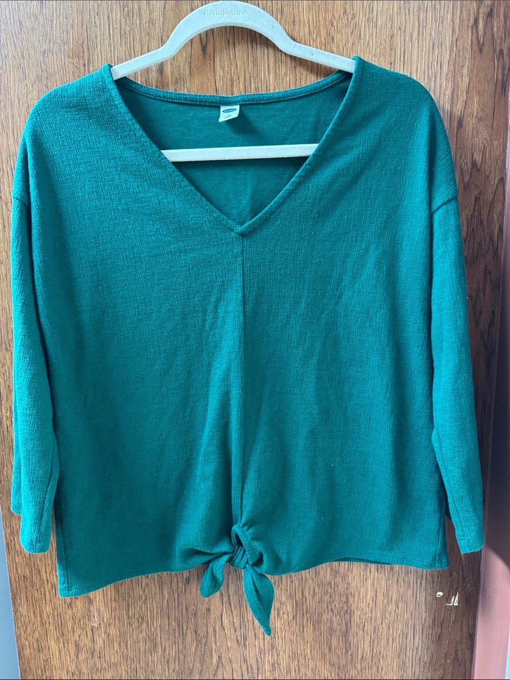 Old Navy Green V-Neck Knit Top
